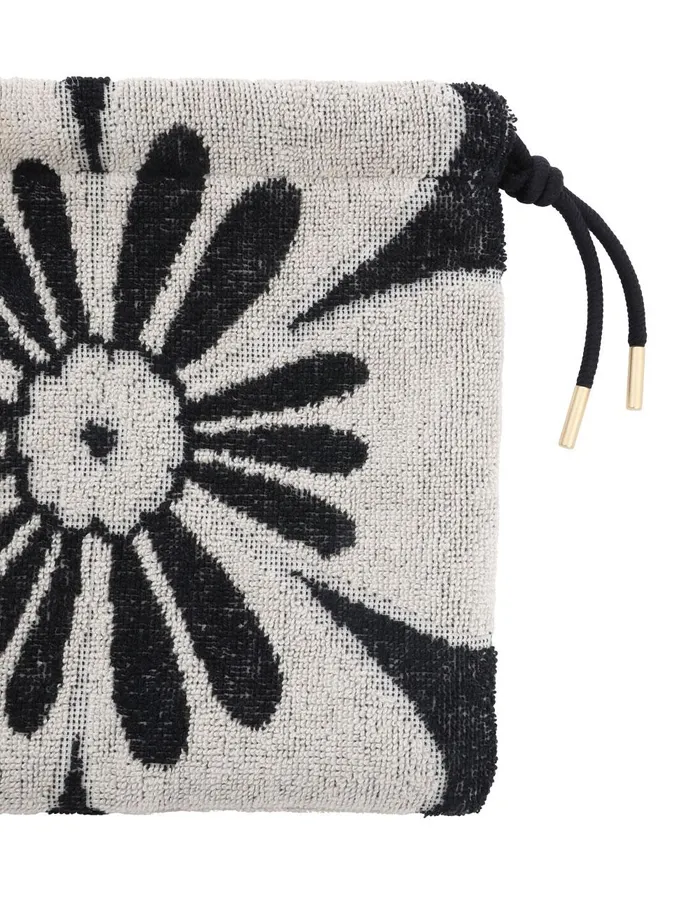 Women Bags Zimmermann Towelling Drawstring Pouch Blackcream