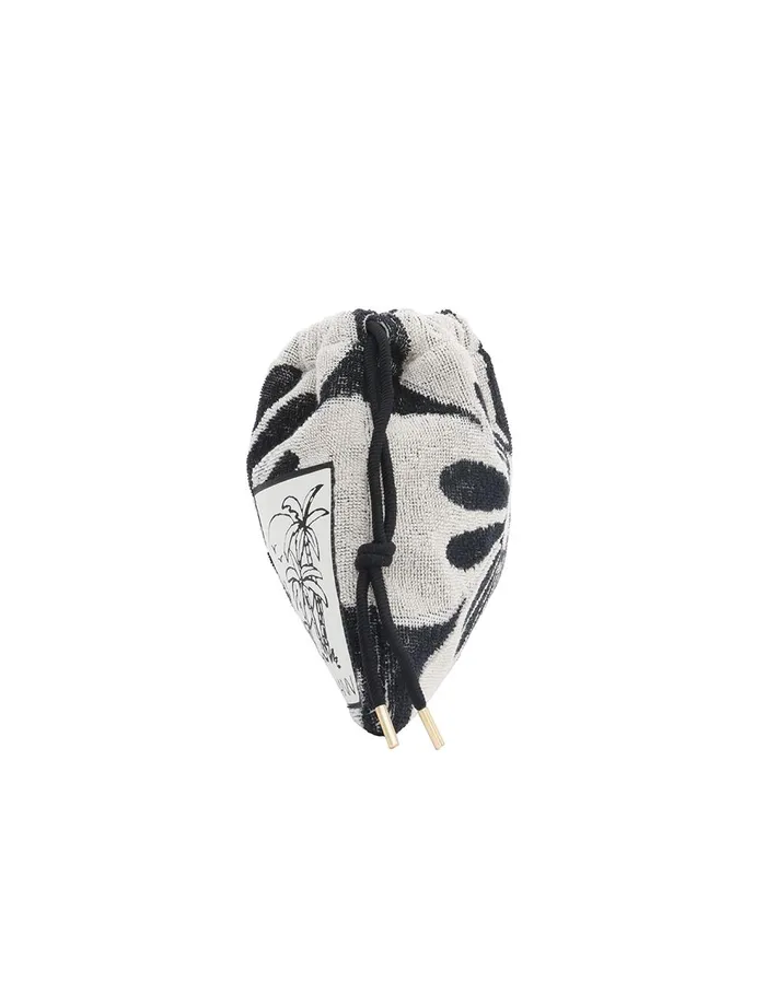 Women Bags Zimmermann Towelling Drawstring Pouch Blackcream