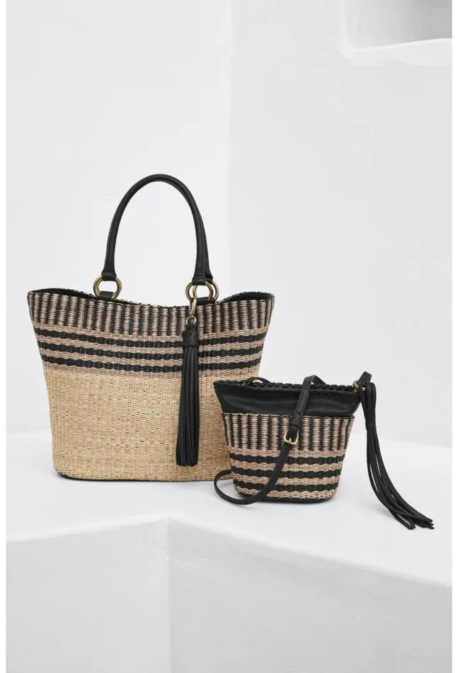 Women Banda Crochet Bucket Bag Natural Johnny Was Handbags