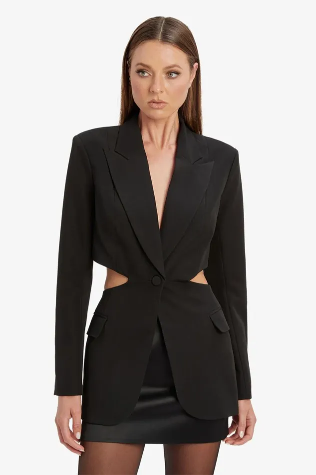 Women Bardot Blazers Cassian Cut Out Blazer In Black Women Bardot Blazers Cassian Cut Out Blazer In Black