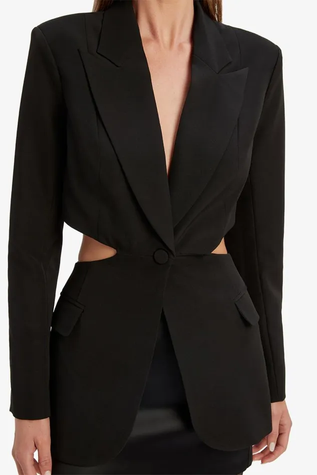 Women Bardot Blazers Cassian Cut Out Blazer In Black Women Bardot Blazers Cassian Cut Out Blazer In Black