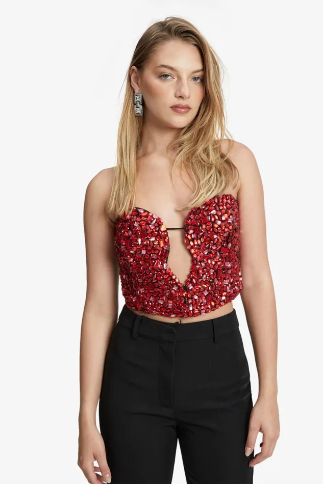 Women Bardot Corsets Eleni Beaded Bustier In Pink Multi Women Bardot Corsets Eleni Beaded Bustier In Pink Multi
