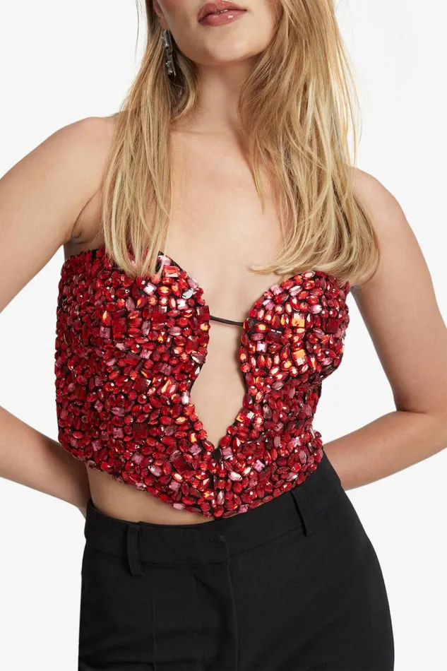 Women Bardot Corsets Eleni Beaded Bustier In Pink Multi Women Bardot Corsets Eleni Beaded Bustier In Pink Multi