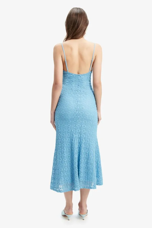 Women Bardot Day To Night Dresses Adoni Mesh Midi Dress In Mid Blue Women Bardot Day To Night Dresses Adoni Mesh Midi Dress In Mid Blue