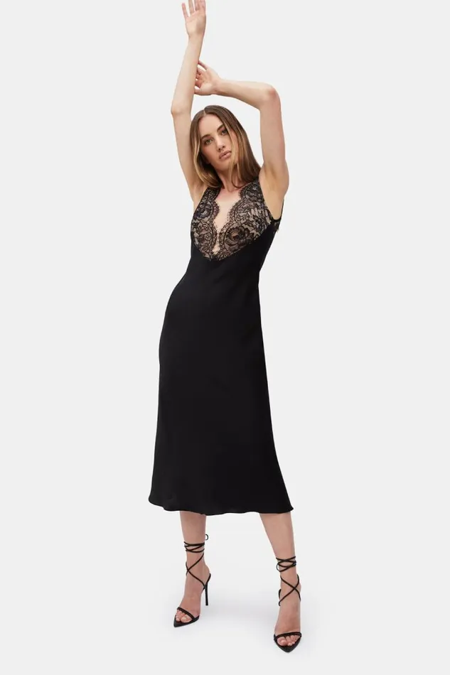 Women Bardot Day To Night Dresses Hayden Lace Slip Dress In Black Women Bardot Day To Night Dresses Hayden Lace Slip Dress In Black