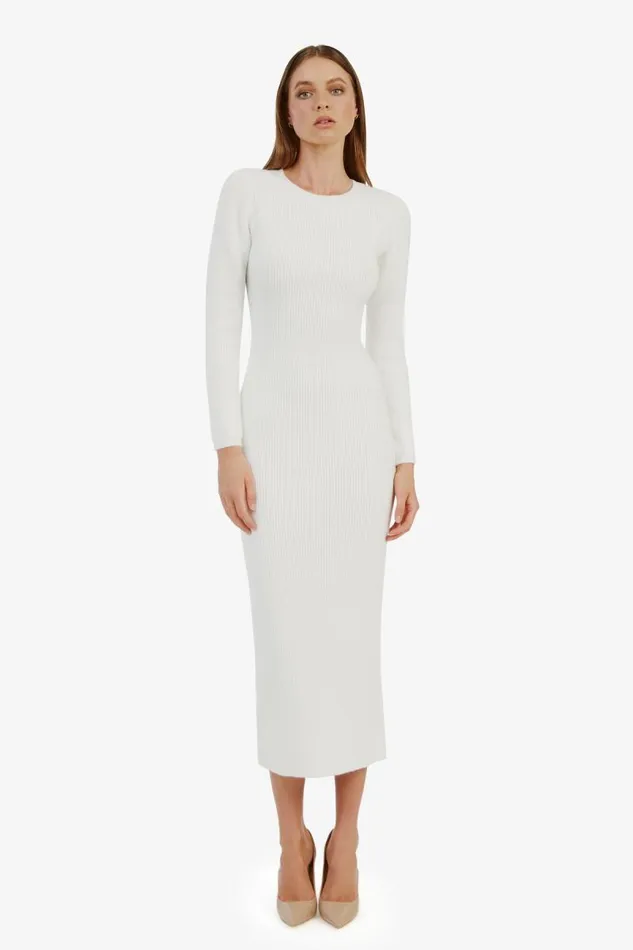 Women Bardot Day To Night Dresses Kavala Knit Maxi Dress In Ivory Women Bardot Day To Night Dresses Kavala Knit Maxi Dress In Ivory