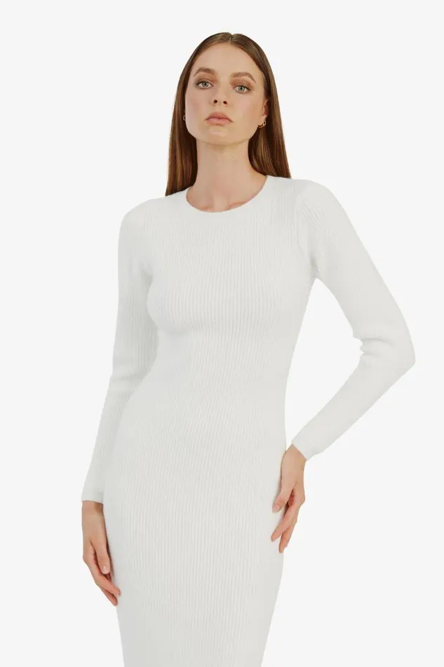 Women Bardot Day To Night Dresses Kavala Knit Maxi Dress In Ivory Women Bardot Day To Night Dresses Kavala Knit Maxi Dress In Ivory