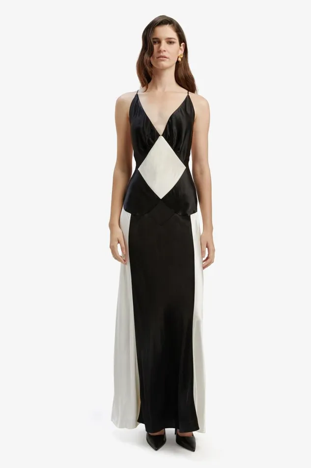 Women Bardot Occasion Dresses Adora Contrast Maxi Dress In Black Ivory Women Bardot Occasion Dresses Adora Contrast Maxi Dress In Black Ivory