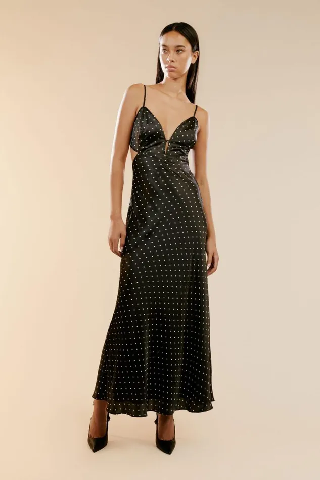 Women Bardot Occasion Dresses Karlotta Slip Dress In Blackspot