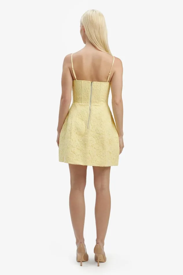 Women Bardot Party Dresses Clarina Lace Mini Dress In Canary Ylw Women Bardot Party Dresses Clarina Lace Mini Dress In Canary Ylw