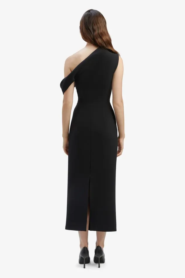 Women Bardot Party Dresses Maeve Asymmetric Midi Dress In Black Women Bardot Party Dresses Maeve Asymmetric Midi Dress In Black