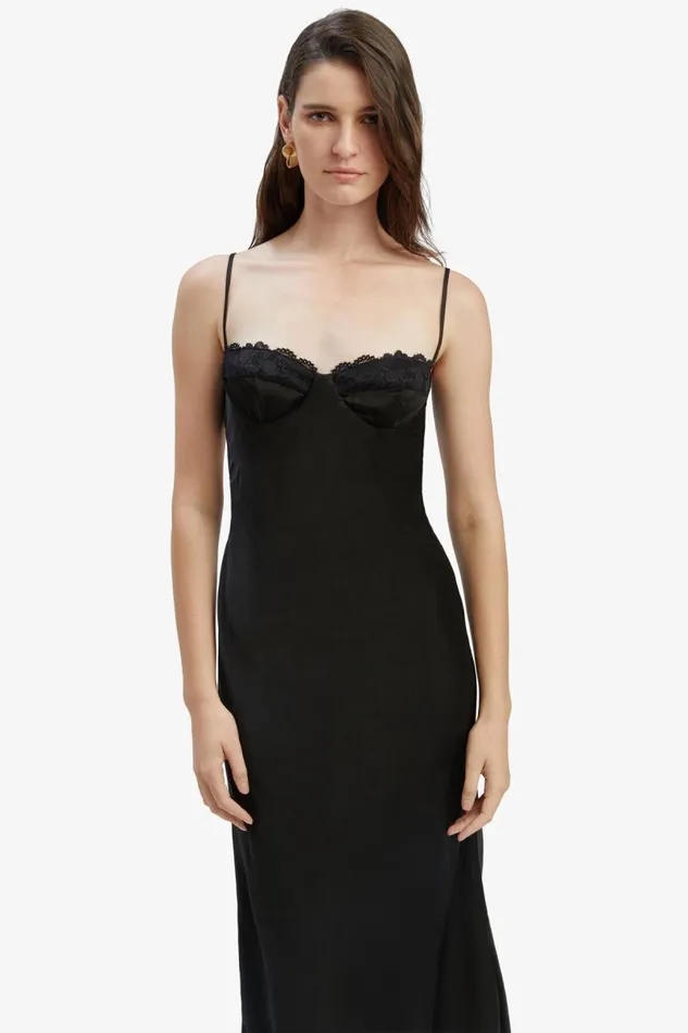 Women Bardot Party Dresses Sabina Midi Dress In Black Women Bardot Party Dresses Sabina Midi Dress In Black