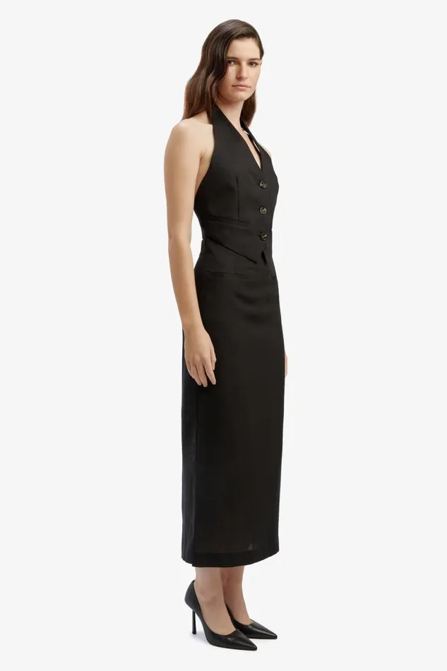 Women Bardot Party Tops Felda Linen Vest In Black Women Bardot Party Tops Felda Linen Vest In Black