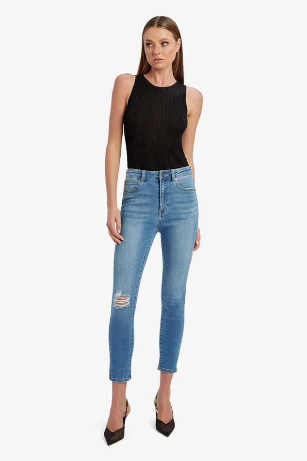 Women Bardot Skinny Jean Khloe Hi Crop Jeans In Dark Denim Women Bardot Skinny Jean Khloe Hi Crop Jeans In Dark Denim