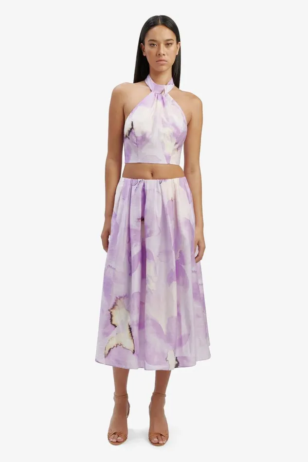 Women Bardot Skirts Leia Midi Skirt In Lavender Floral Women Bardot Skirts Leia Midi Skirt In Lavender Floral