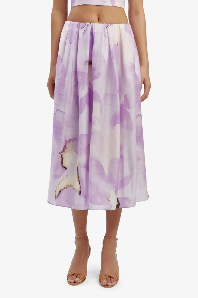 Women Bardot Skirts Leia Midi Skirt In Lavender Floral Women Bardot Skirts Leia Midi Skirt In Lavender Floral