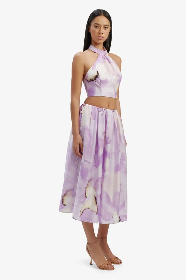 Women Bardot Skirts Leia Midi Skirt In Lavender Floral Women Bardot Skirts Leia Midi Skirt In Lavender Floral