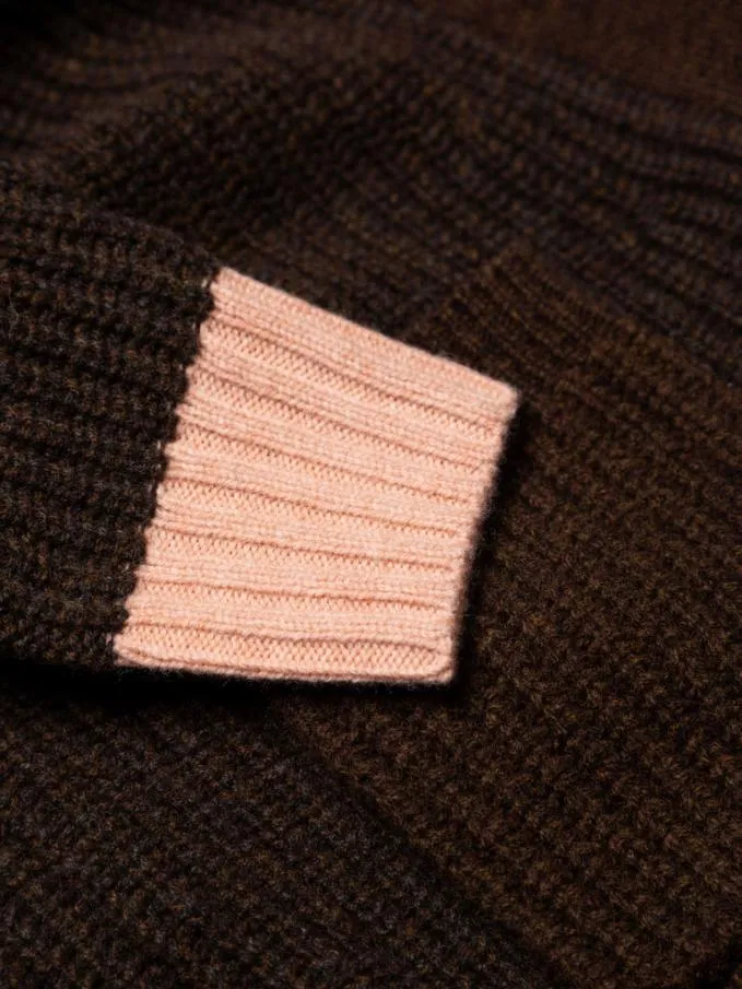 Women Baxter Cardi Seal Brown Twistblush Finisterre Knitwear