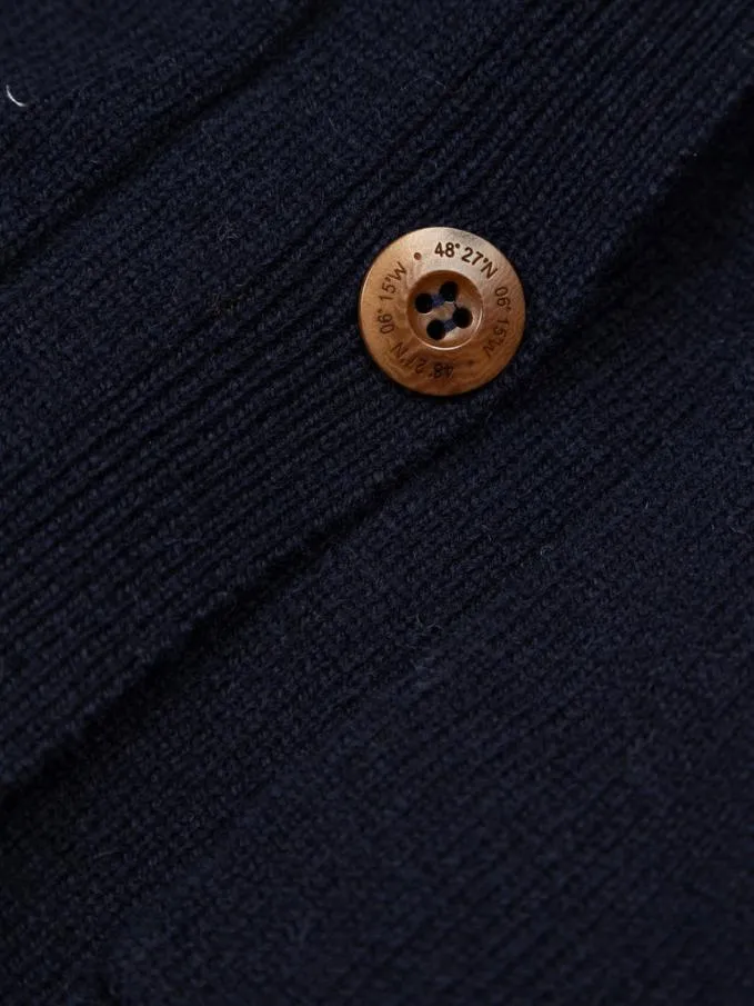 Women Bedivere Cardi Navy Finisterre Knitwear