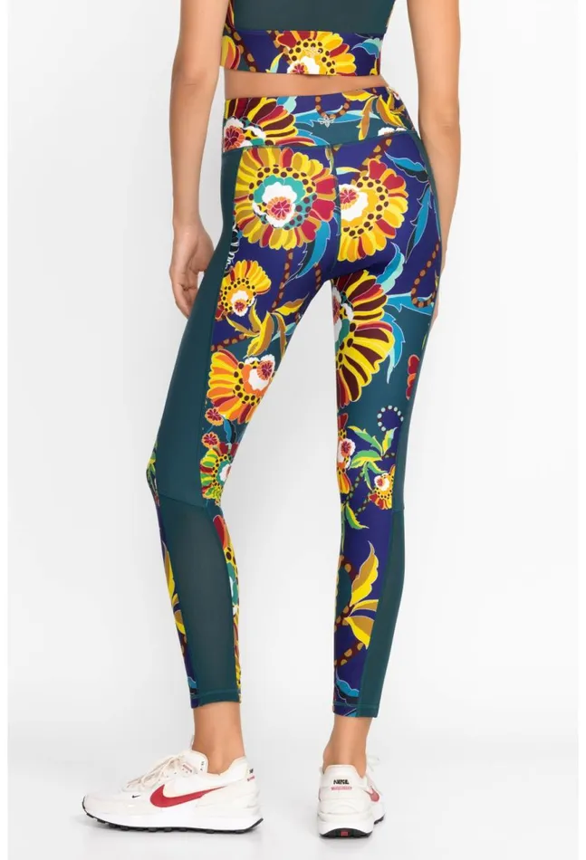 Women Bee Active Mesh Panel Active Legging Kimbra Johnny Was Active