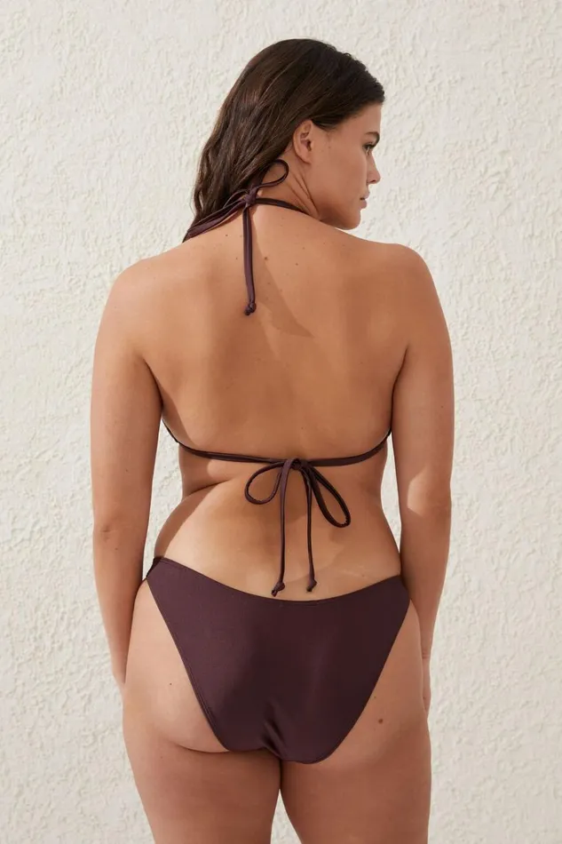 Women Bikinis Cotton On Slider Triangle Bikini Top Willow Brown Shimmer Women Bikinis Cotton On Slider Triangle Bikini Top Willow Brown Shimmer