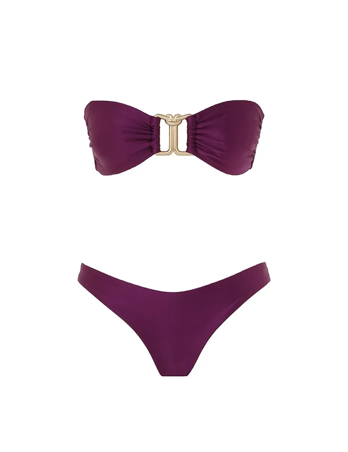 Women Bikinis Zimmermann Lightburst Knot Trim Bikini Violet