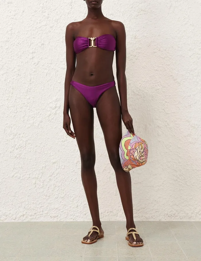 Women Bikinis Zimmermann Lightburst Knot Trim Bikini Violet