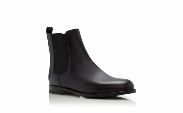 Women Black Calf Leather Chelsea Boots Manolo Blahnik Flats