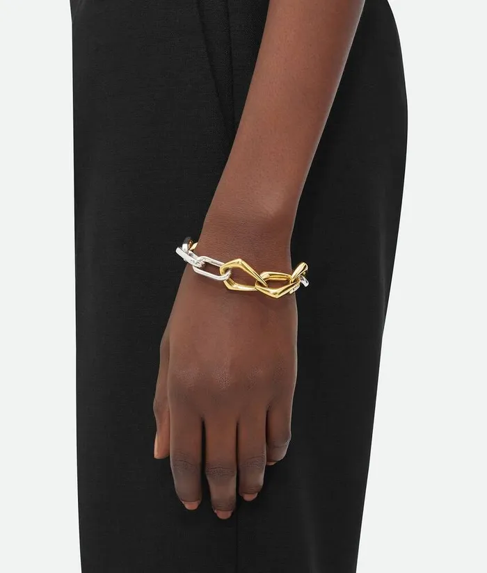 Women Bottega Veneta Bracelets Chain Bracelet Silveryellow Gold