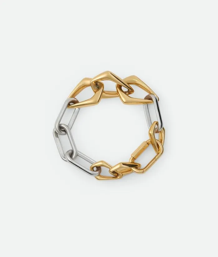 Women Bottega Veneta Bracelets Chain Bracelet Silveryellow Gold