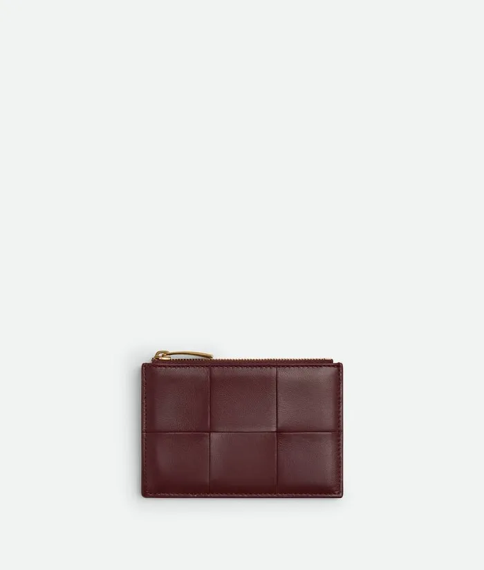 Women Bottega Veneta Card Cases Cassette Zippered Card Case Madder Brownrosewood Women Bottega Veneta Card Cases Cassette Zippered Card Case Madder Brownrosewood