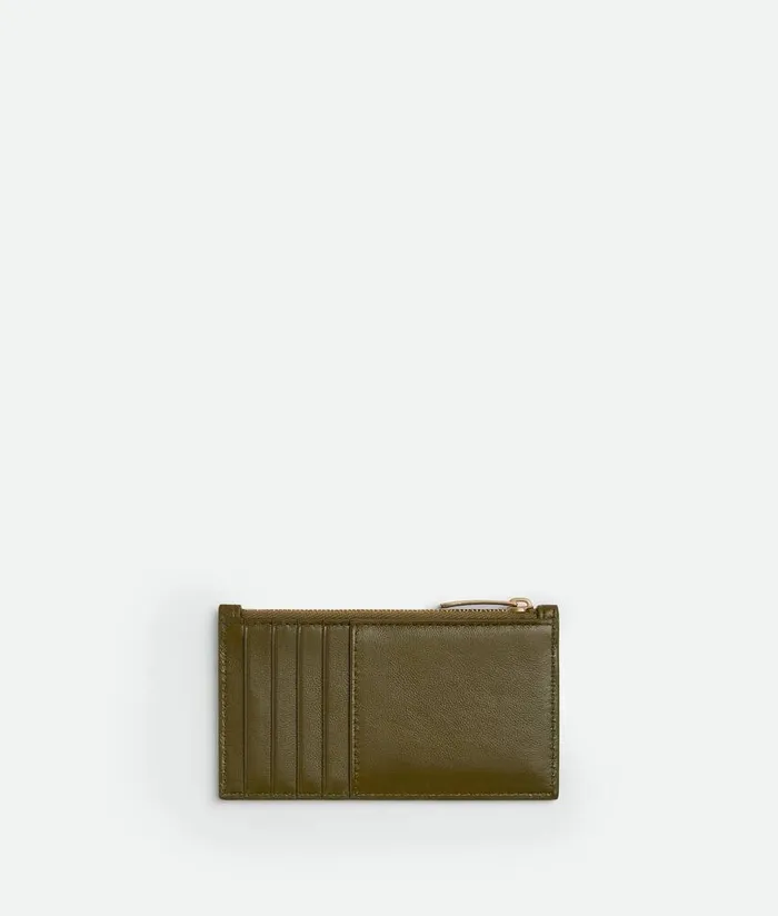 Women Bottega Veneta Card Cases Intrecciato Slim Zipped Card Case Olive Oil