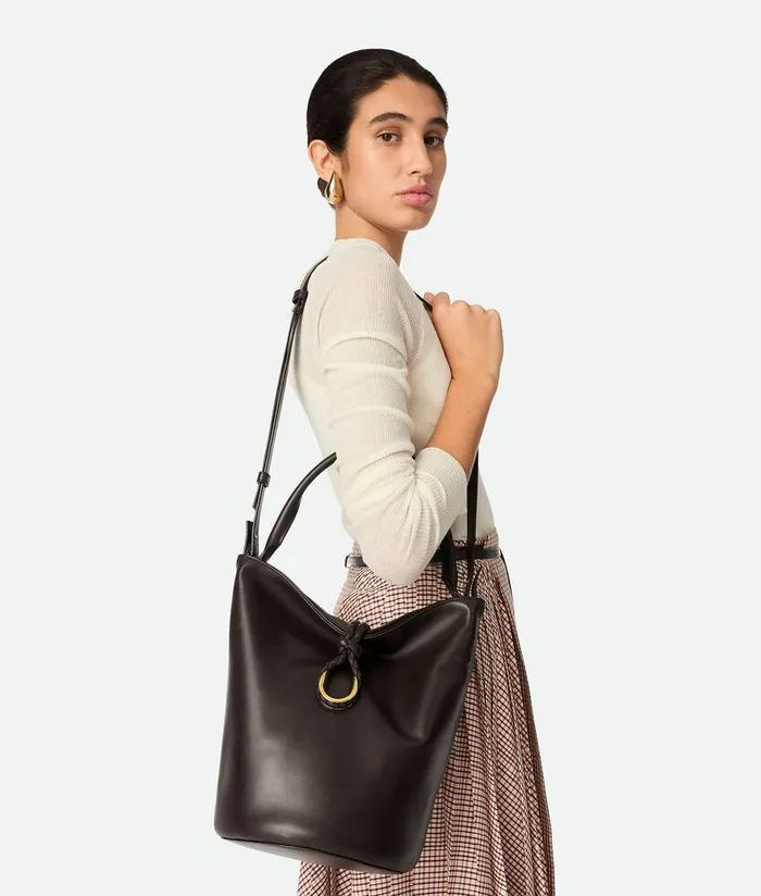 Women Bottega Veneta Crossbody Liberta Bucket Fondant
