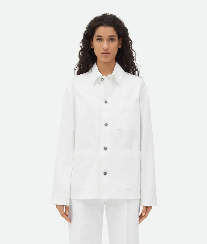 Women Bottega Veneta Denim White Denim Jacket White
