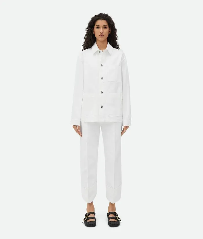 Women Bottega Veneta Denim White Denim Jacket White