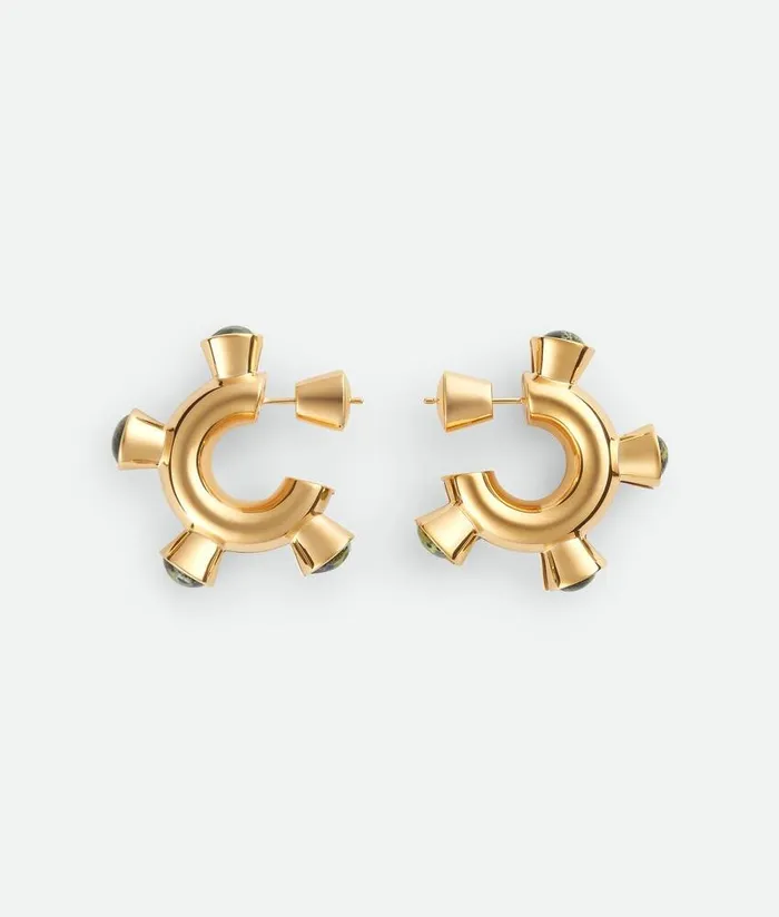 Women Bottega Veneta Earrings Ellipse Ceramic Earrings Yellowblackwhite