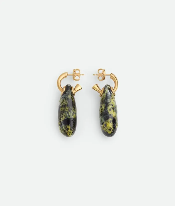 Women Bottega Veneta Earrings Ellipse Small Ceramic Earrings Yellowblackwhite Women Bottega Veneta Earrings Ellipse Small Ceramic Earrings Yellowblackwhite