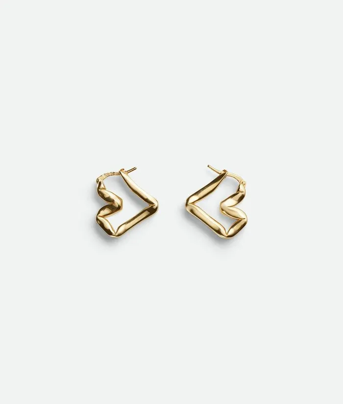 Women Bottega Veneta Earrings H Beam Earrings Yellow Gold