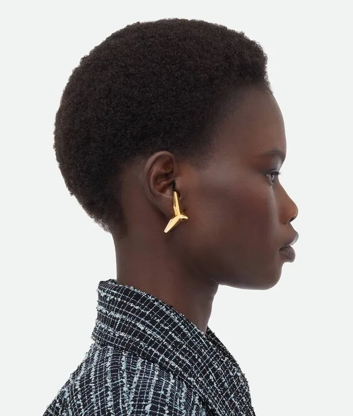 Women Bottega Veneta Earrings Plane Earrings Yellow Gold