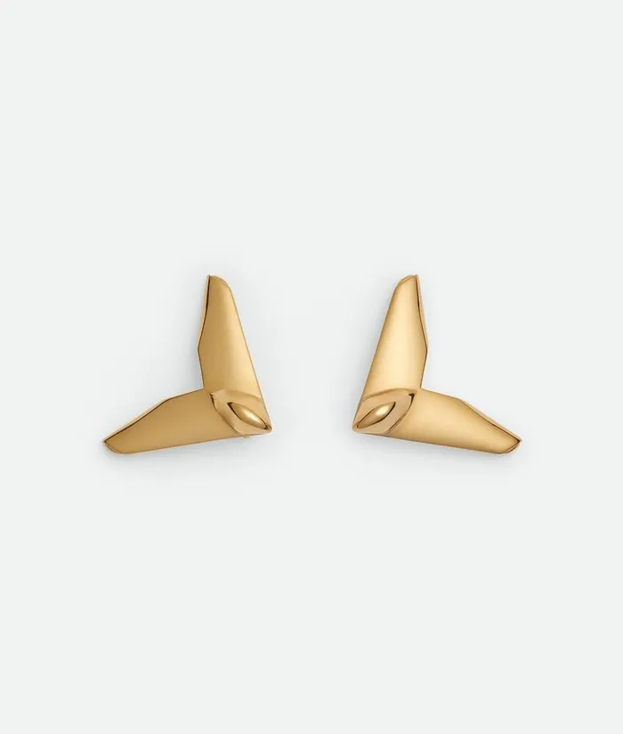 Women Bottega Veneta Earrings Plane Earrings Yellow Gold