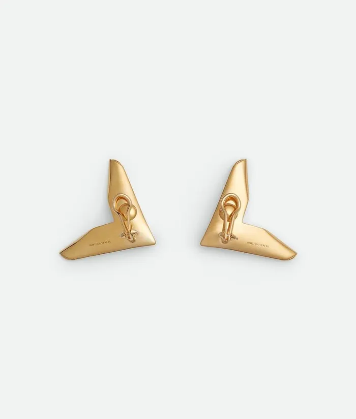 Women Bottega Veneta Earrings Plane Earrings Yellow Gold