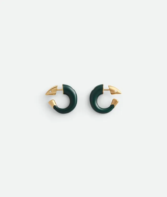 Women Bottega Veneta Earrings Sardine Earrings Dark Green