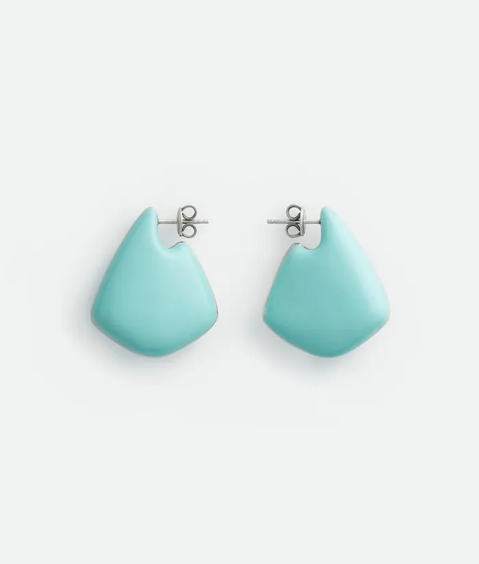 Women Bottega Veneta Earrings Small Fin Earrings Green Oasis
