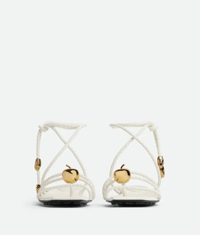 Women Bottega Veneta Flats Adam Flat Sandal White