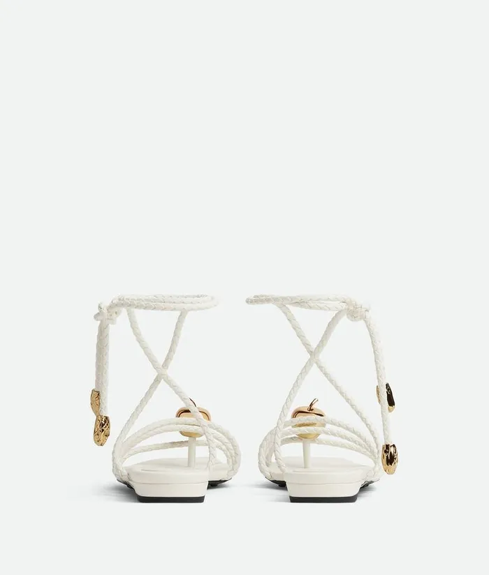 Women Bottega Veneta Flats Adam Flat Sandal White