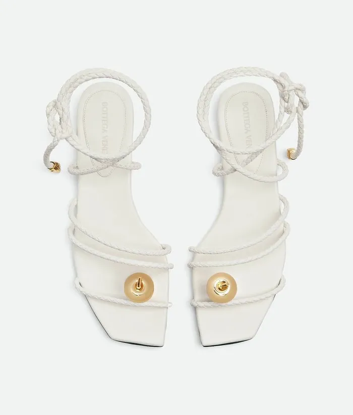 Women Bottega Veneta Flats Adam Flat Sandal White