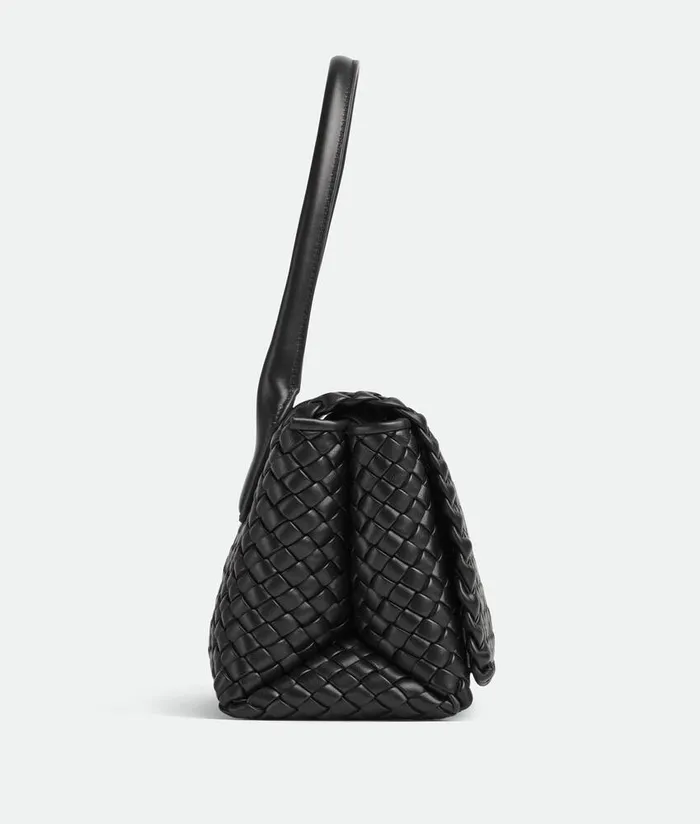 Women Bottega Veneta Handle Patti Top Handle Bag Black