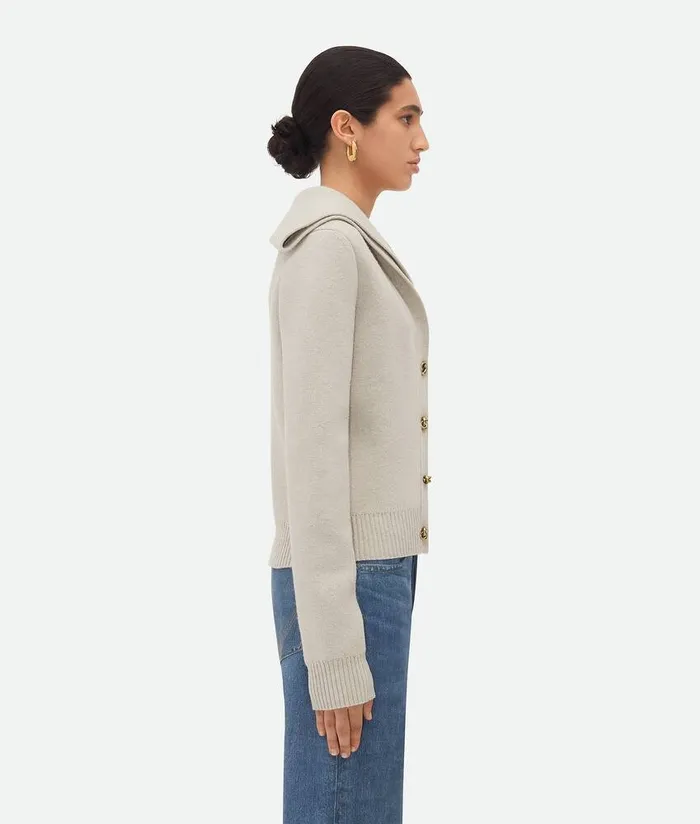 Women Bottega Veneta Knitwear Compact Wool Cardigan Moon