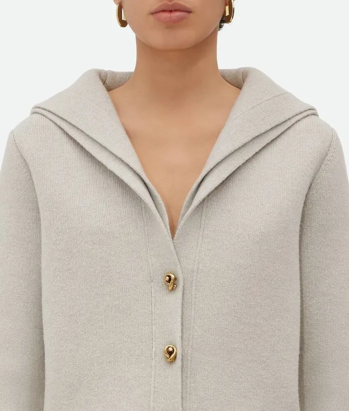 Women Bottega Veneta Knitwear Compact Wool Cardigan Moon