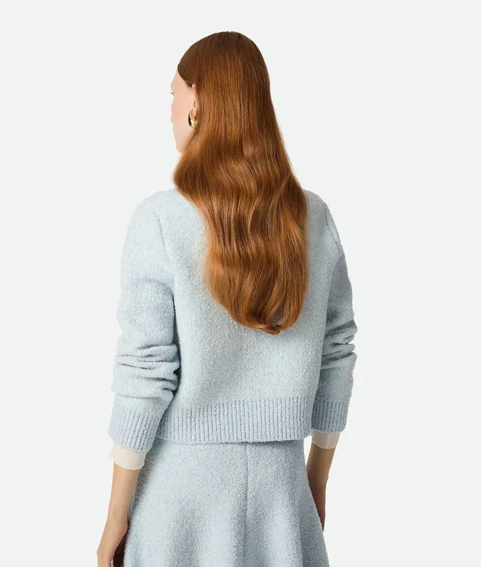 Women Bottega Veneta Knitwear Wool Boucle Cardigan Bubble